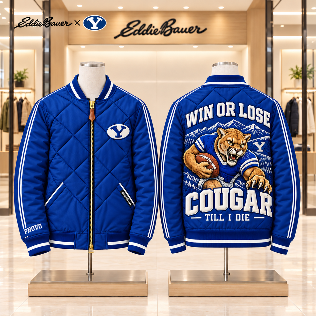 BYU Premium Classic Quilted Bomber Jacket TMH